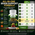 GREEN VALLEY NATURALS Brain Vitality Plus™ – Apoyo Cognitivo para Memoria, Concentración y Claridad Mental con Cognizin® Citicolina, Bacopa Monnieri y DHA Omega-3 | 60 Cápsulas Blandas