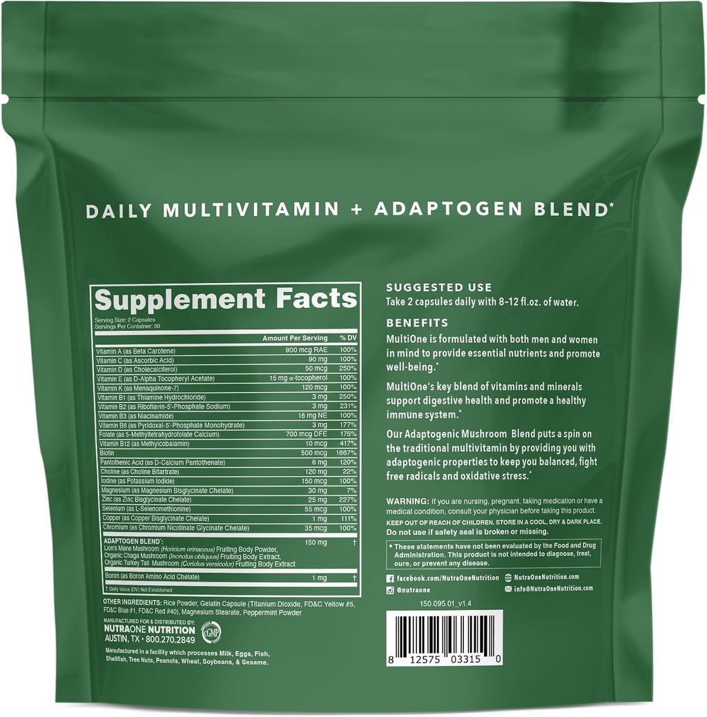 MultiOne Multivitamínico Diario para Hombres y Mujeres - 60 Cápsulas