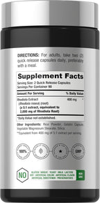 Horbäach Rhodiola Rosea Cápsulas | 180 Cápsulas | Suplemento No GMO, Sin Gluten