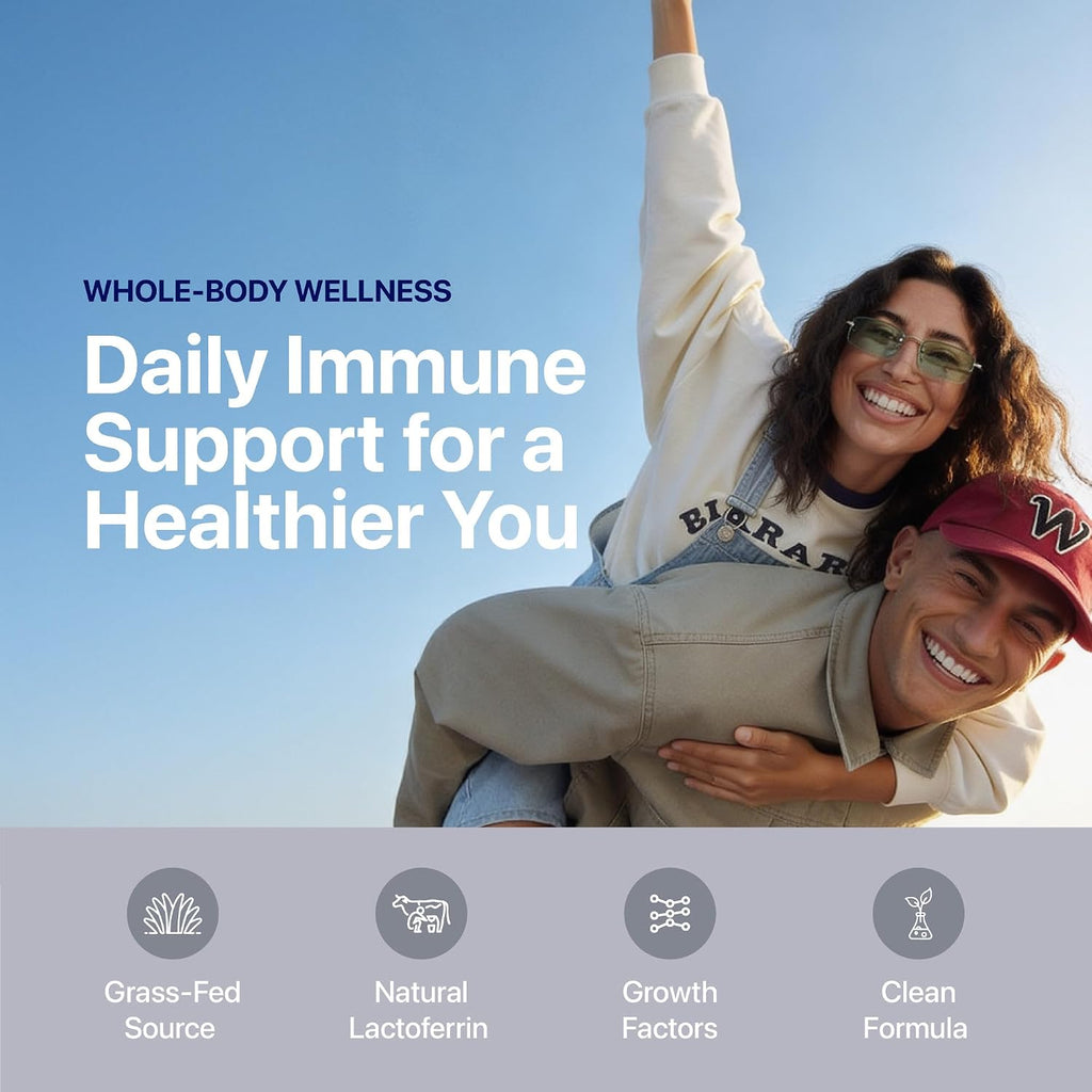 WELLNESS EXTRACT Calostro Bovino en Polvo con Lactoferrina, Complemento Alimenticio de Calostro Orgánico de Pasto, Rico en IgG e IgA, Sin Sabor, 60g