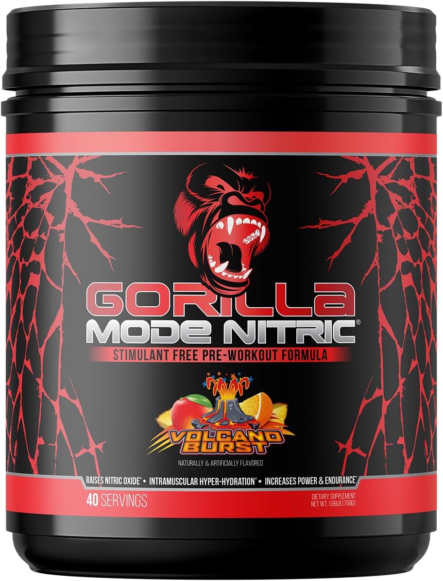 Gorilla Mode Nitric – Pre-Entreno Sin Estimulantes (784g, Tiger's Blood)