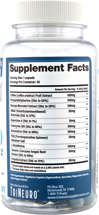 TriNeuro Daily Brain Supplement - Certificado NSF - Formulado por Neurocirujano para Apoyar la Cognición y Longevidad – Image 3