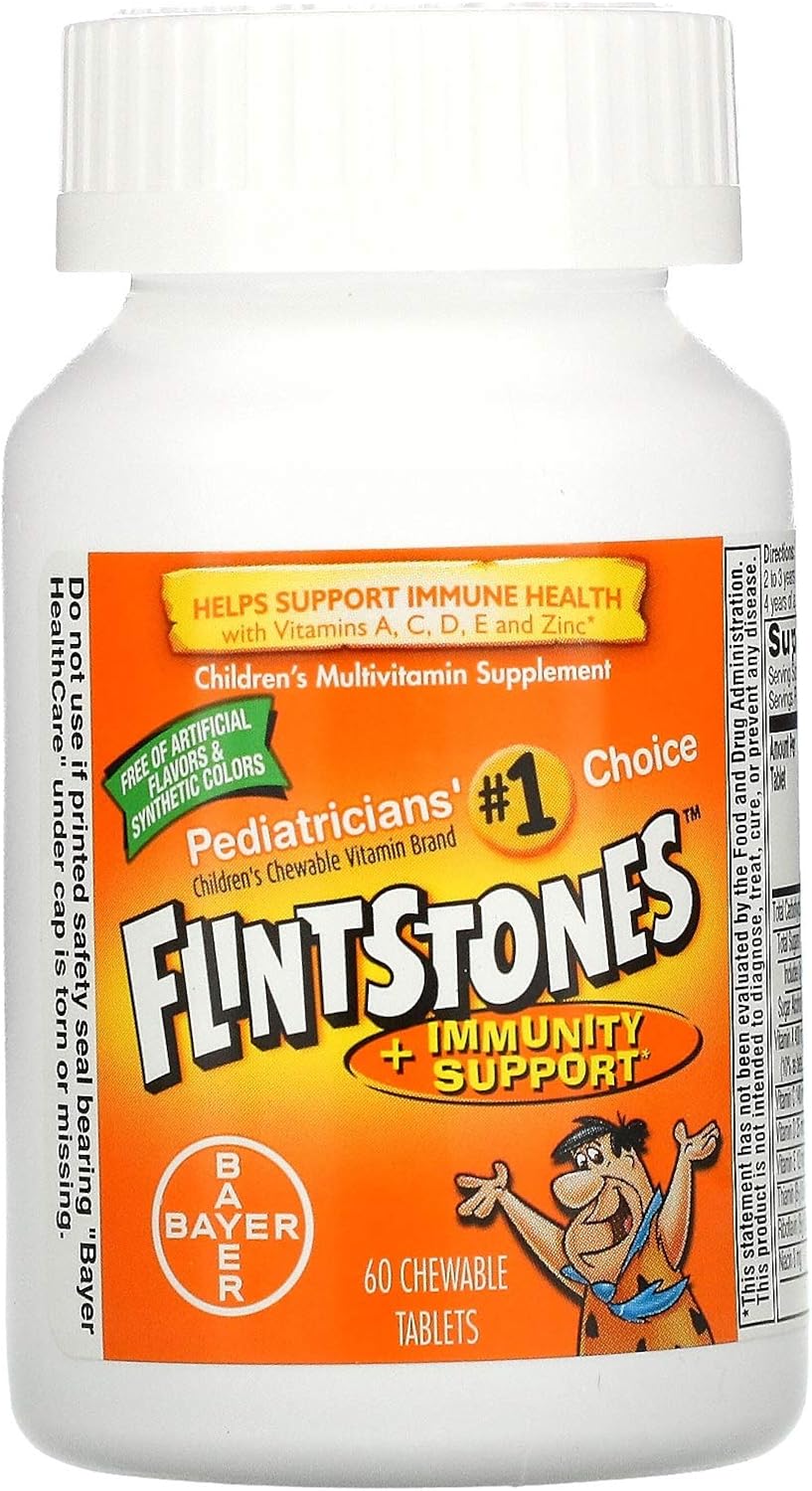 Flintstones Multivitaminas Masticables para Niños con Apoyo Inmunitario, 60 Comprimidos