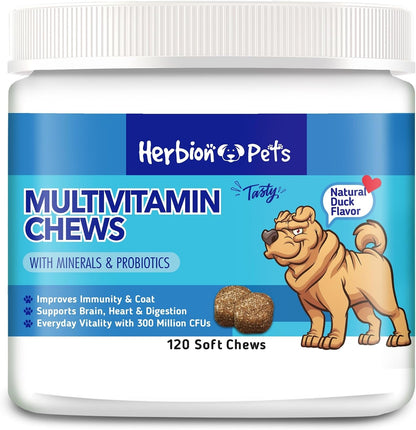 HERBION Pets Multivitamin Chews with Probiotics and Minerals - Duck Flavor – Image 1