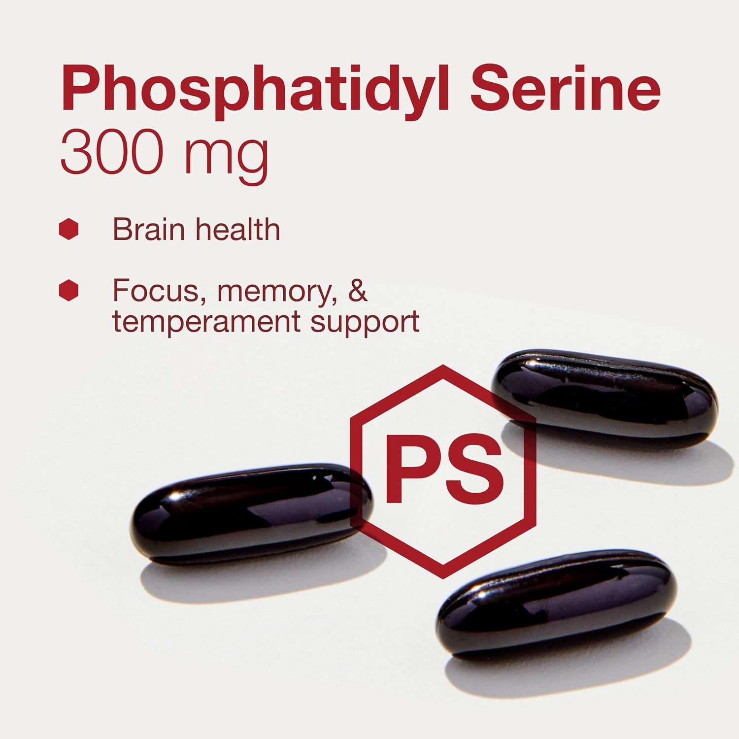 Fosfatidilserina 300mg - Complemento para la Memoria y Función Cognitiva - 50 Cápsulas Blandas
