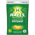 HALLS Defense Vitamin C Drops, Sin Azúcar, Sabor Cítricos, 25 Pastillas