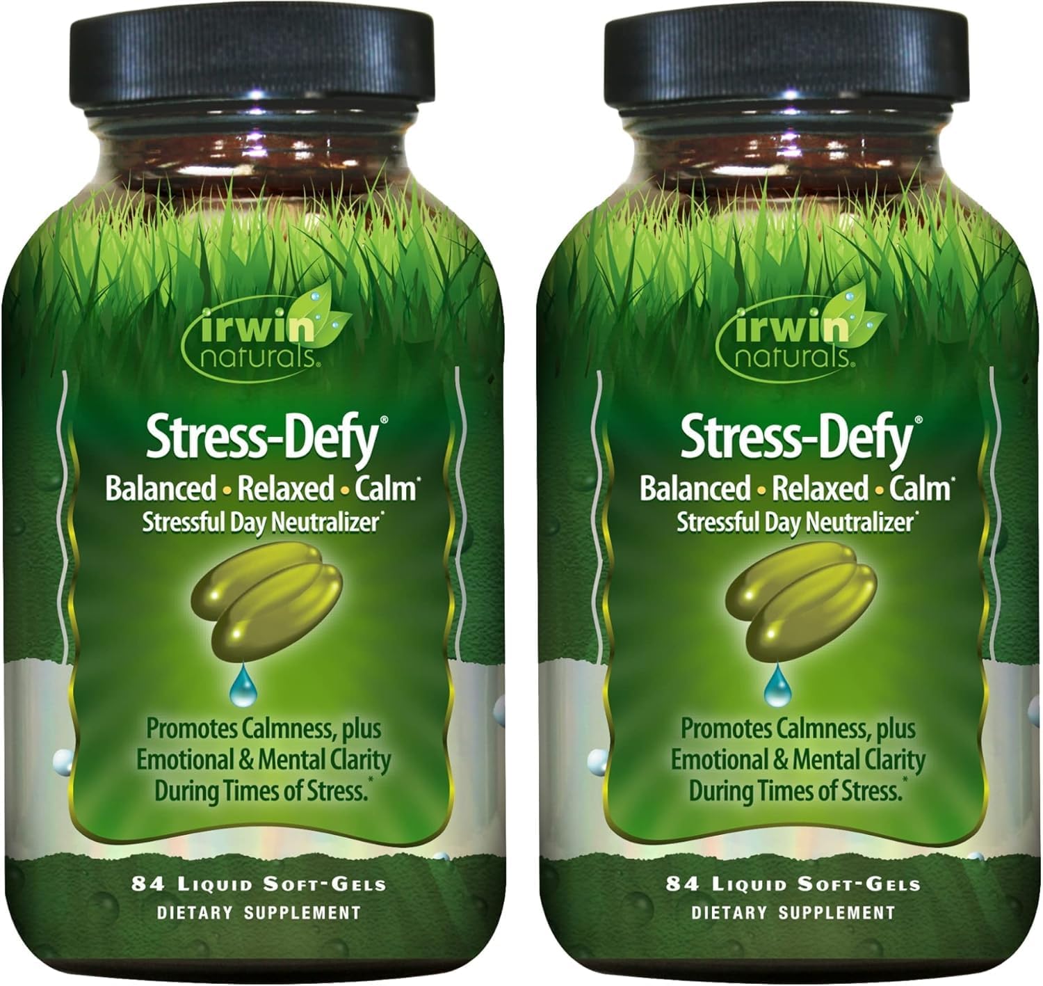 Irwin Naturals Stress-Defy Mood Support – 84 Liquid Soft-Gels – Calma, Equilibrio y Bienestar Emocional