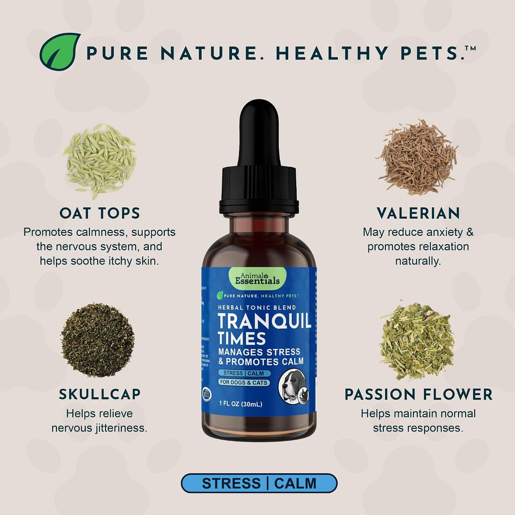 Tranquility Blend - Gotas calmantes orgánicas para perros y gatos - 60 ml