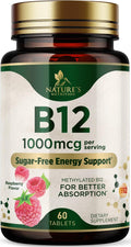 Vitamina B12 1000 mcg Metilcobalamina Comprimidos Masticables - Nature's Nutrition