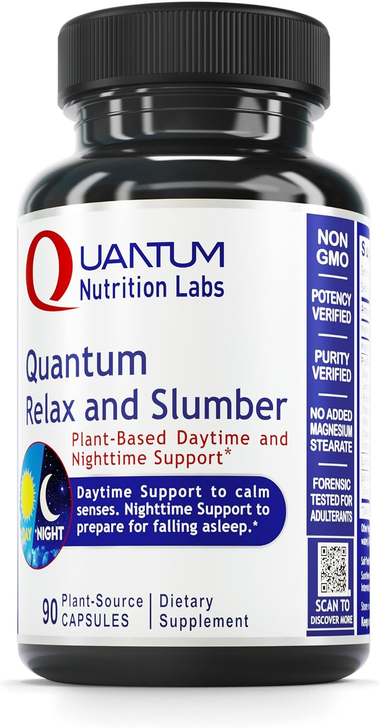 Quantum Relax and Slumber - Sleep Supplement with Magnesium Malate and L-Theanine, 90 capsules