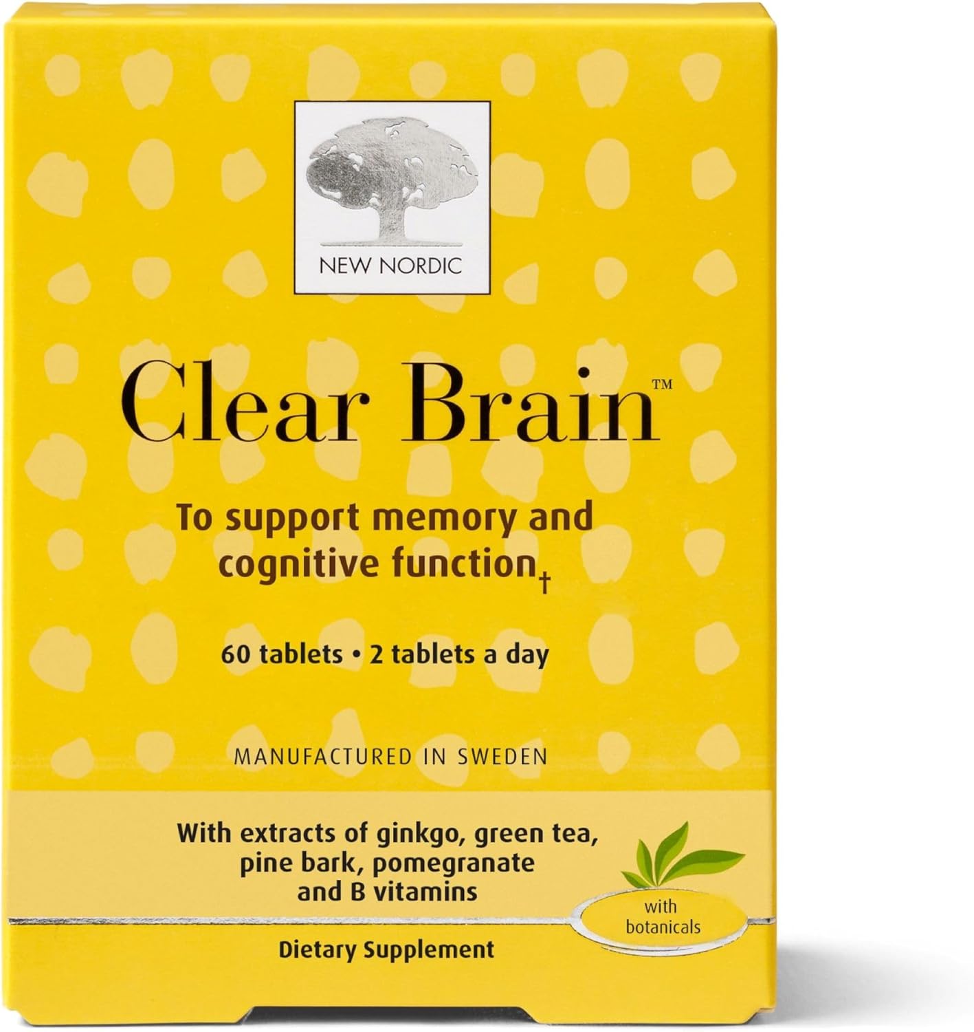 New Nordic Clear Brain Tablets, Cognitive Support and Memory, 60 Tablets