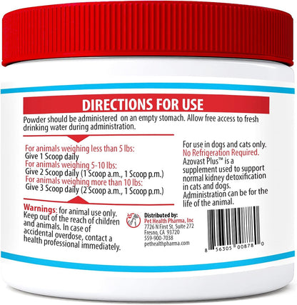 Azovast Plus Suplemento Renal para Perros y Gatos, Polvo Oral (340 g) - 240 Dosis (2 Frascos) - Apoya la Función Renal – Image 8