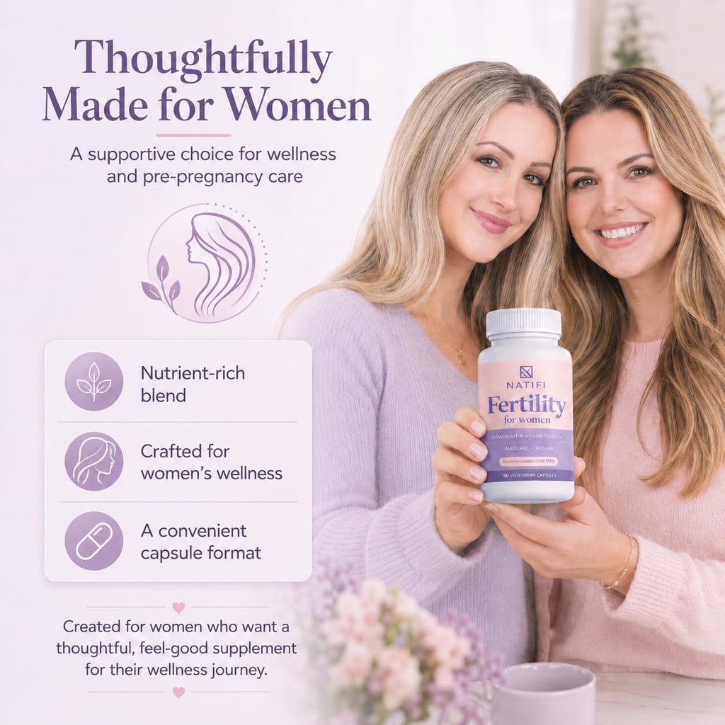 Natifi Conception - Vitaminas Prenatales de Fertilidad, Regulan el Ciclo y Equilibran Hormonas, 60 Cápsulas
