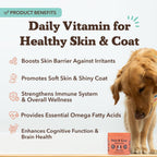Natural Dog Company – Complemento de Aceite de Salmón Omega 3 para Perros, Piel y Pelaje, 90 masticables