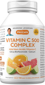 ANDREW LESSMAN Vitamin C 500 Complex 180 Capsules - Non-Acidic Vitamin C with Citrus Bioflavonoids