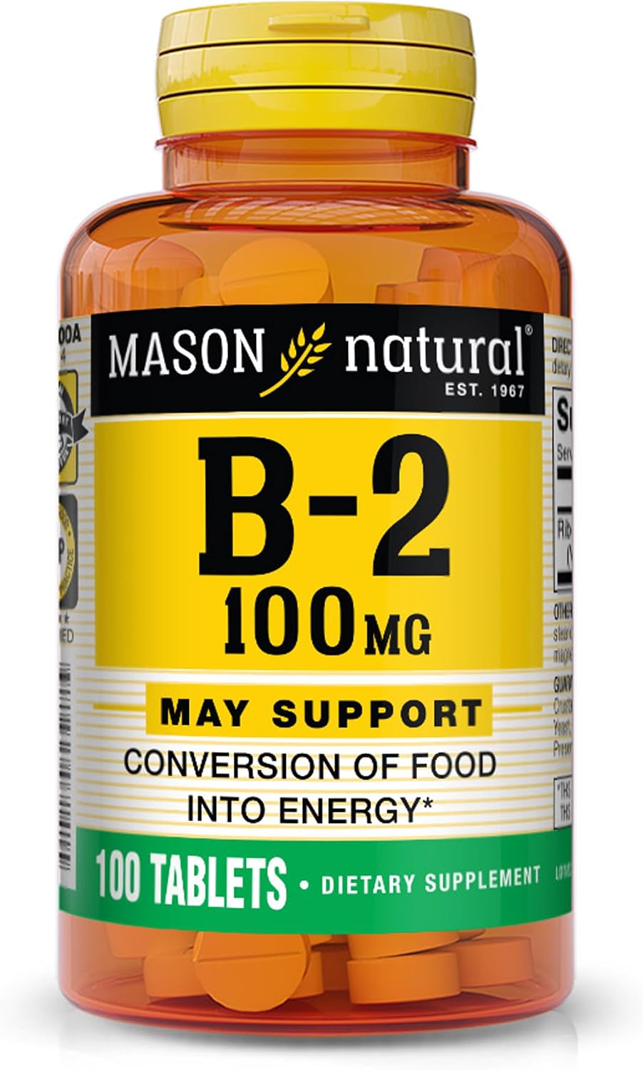 Mason Natural Vitamina B-2 100 mg, 100 Comprimidos