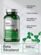 Horbäach Beta Sitosterol 1200 mg | 240 Cápsulas Blandas | Complejo de Esteroles Vegetales | Sin Gluten, No Transgénico