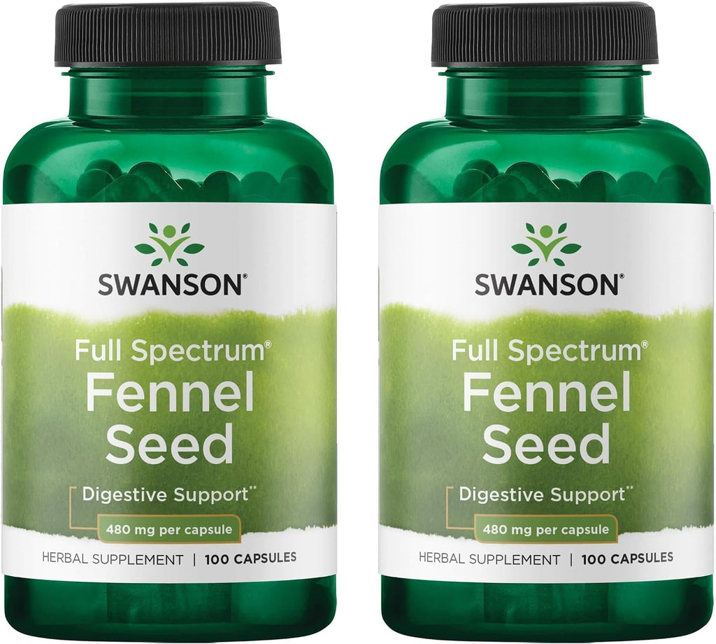 Swanson Hinojo 480 mg - 100 Cápsulas (Paquete de 2)