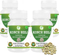 Morsan Kaunch (Konch) Beej Cápsulas – Mucuna pruriens 500 mg – 240 Cápsulas Veganas (Paquete de 4)