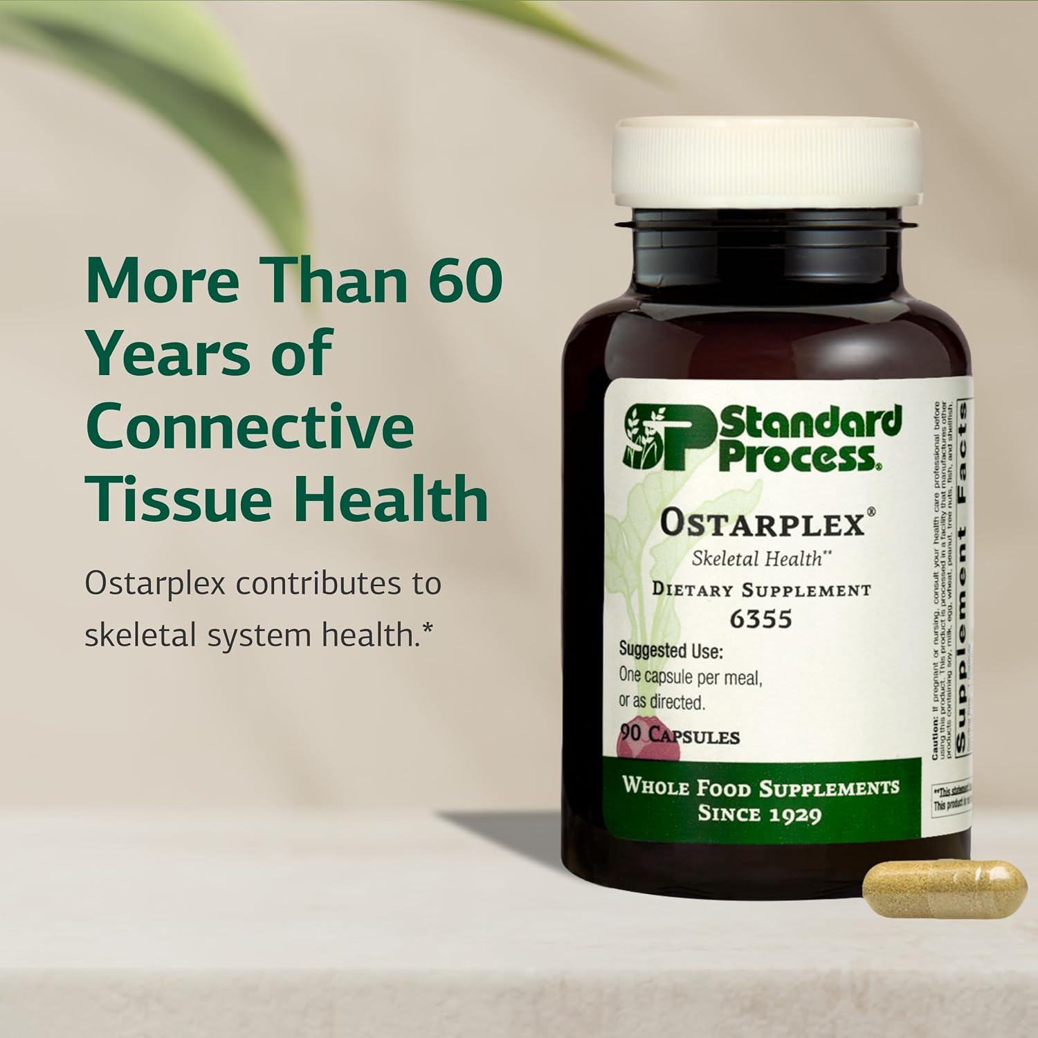 Standard Process Ostarplex – Complemento para tejido conectivo y salud hepática con vitamina B6 – 90 cápsulas