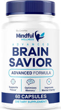 Mindful Wellness Advanced Brain Savior Capsules, Suplemento Oficial de Mindful Wellness, Cápsulas de Apoyo Fórmula Premium - Cápsulas Totalmente Naturales, 60 Cápsulas para 1 Mes