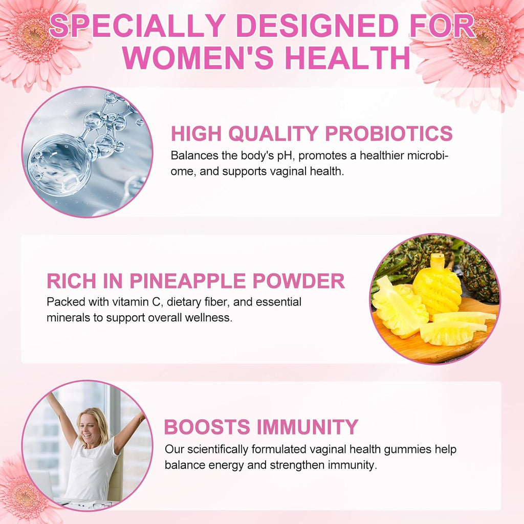 Vital Source Gominolas Femeninas - Equilibrio del pH para Mujeres - 60 Gominolas de Piña