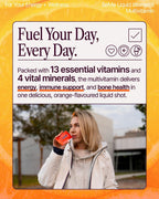 BeMe Multivitamínico Líquido para Mujeres - 13 Vitaminas y Minerales - 15 Sobres, Sabor Naranja