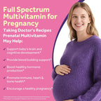 Doctor's Recipes Prenatal Multivitamin with DHA & Folate (L-5-MTHF) for Expecting & Planning Moms, Gentle Comprehensive Nutrient Support, 60 Softgels