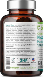 biophix B-3 Nicotinamida y Ácido Pantoténico 1350 mg 120 Cápsulas Vegetales - Clear Skin Series