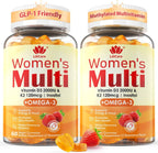 LILICARE Gominolas Multivitamínicas para Mujer con Omega-3, D3+K2 y B12 Metilada - Sin Azúcar (120 uds)