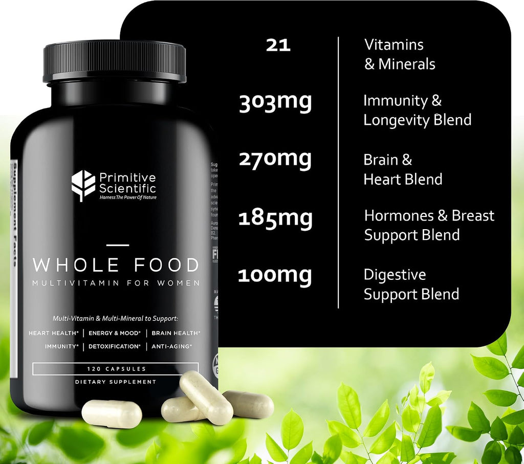 Multivitamínico y Mineral Whole Food Natural Four-a-Day para Mujeres - 120 Cápsulas