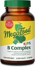 MegaFood Kids Vitamin B Complex – Vitamin B Complex with B12, B6, Folate, Biotin, Zinc, Lemon Balm & L-Theanine – Supports Cellular Energy Metabolism – 30 Mini Tablets