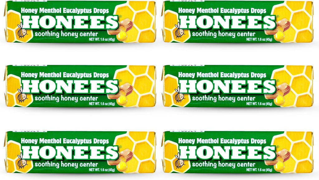 Honees Pastillas para la Tos con Miel, Mentol y Eucalipto - 54 Caramelos