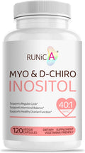 RUNICA Myo-Inositol & D-Chiro Inositol (40:1 Ratio) - 120 Cápsulas Veganas, Pack de 30 Días