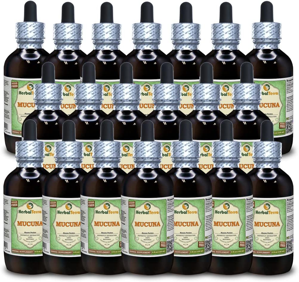 Tintura de Mucuna (Mucuna Pruriens) – Extracto Líquido Orgánico – 20 x 120 ml
