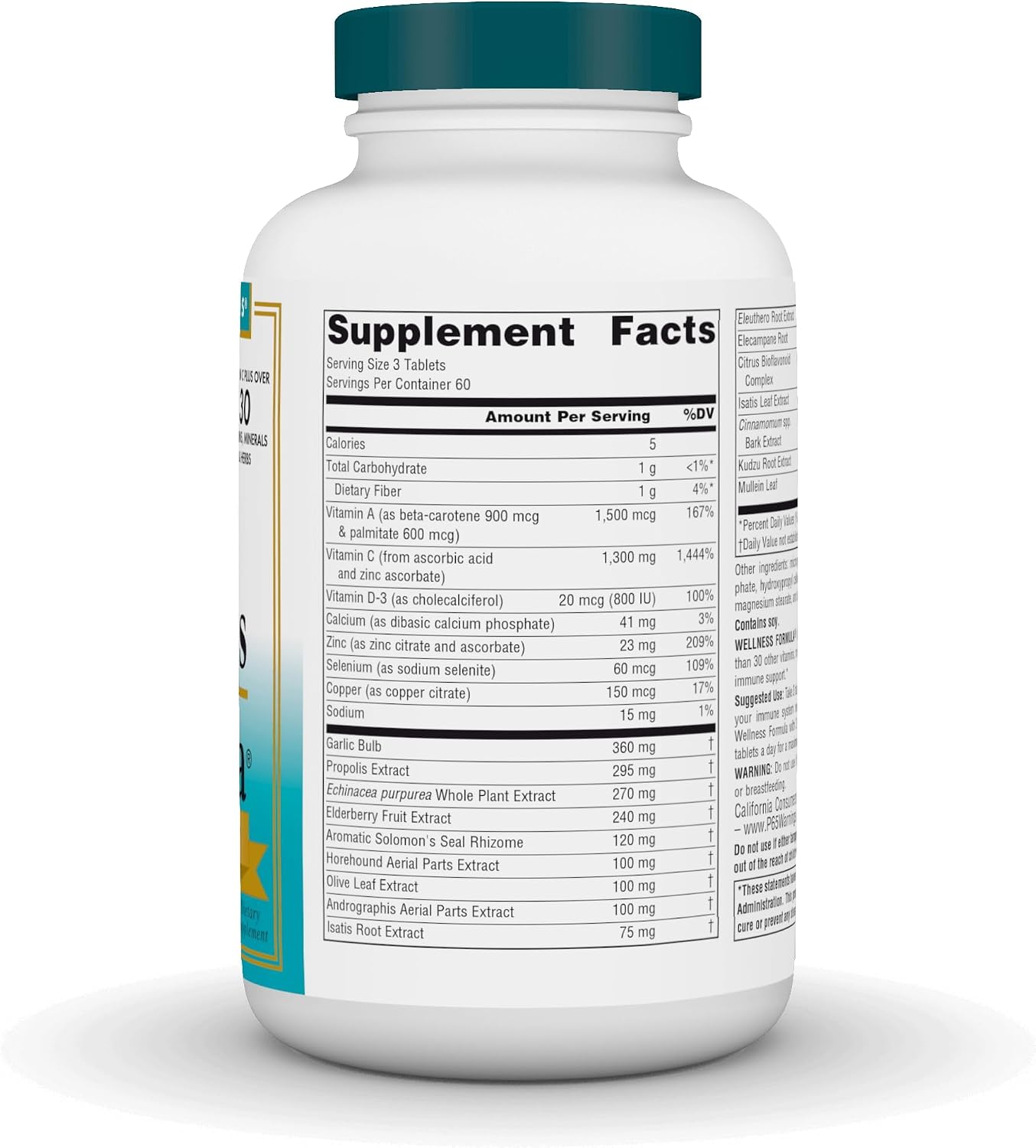 Source Naturals Wellness Formula Bio-Aligned Vitamins & Herbal Defense - 180 Comprimidos