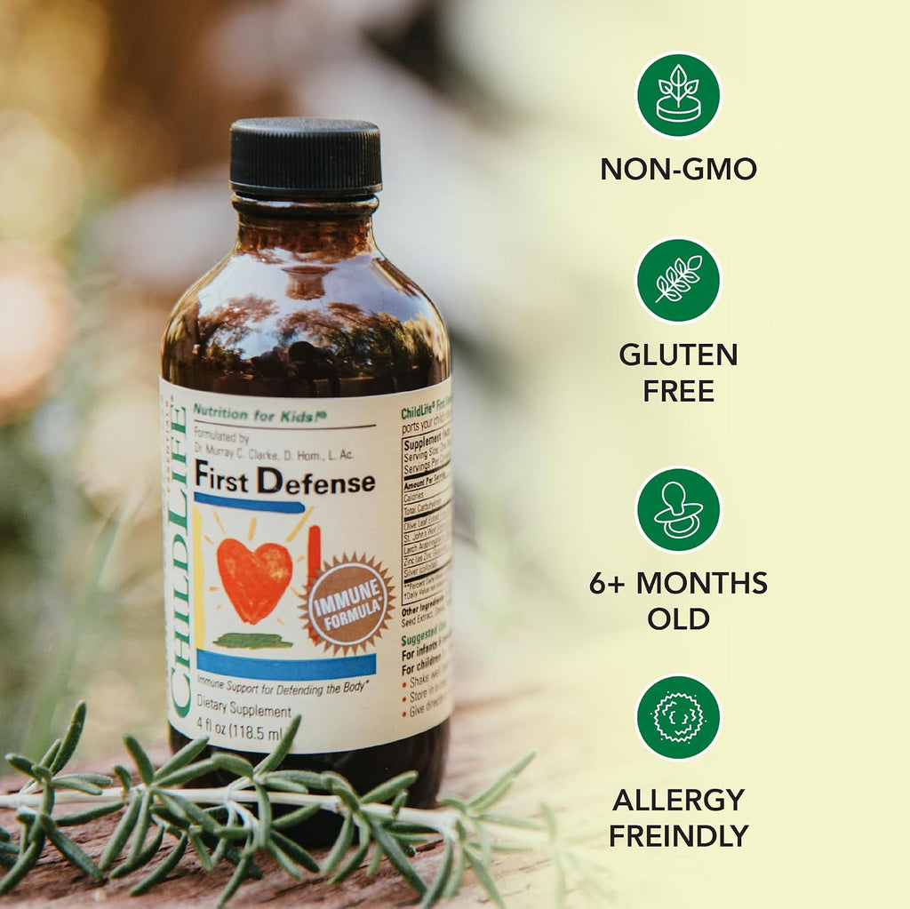 CHILDLIFE ESSENTIALS First Defense - Jarabe de Defensas para Niños con Saúco y Zinc - 118 ml (Pack de 3)