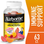 Airborne 750 mg Vitamina C Gominolas para Adultos, Sabor Frutas Variadas, Sin Gluten, 63 Gominolas (Paquete de 3)