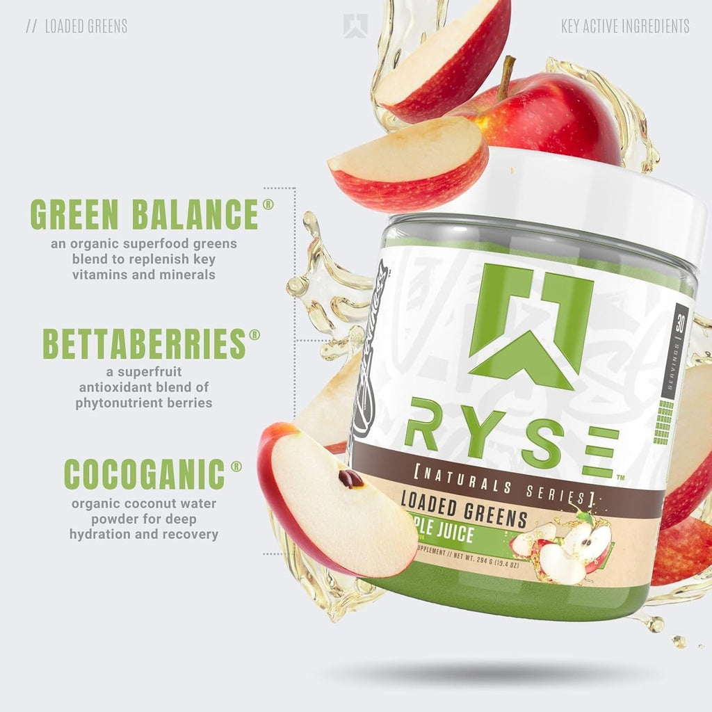 RYSE Loaded Greens Superfood Powder - Manzana - 30 Dosis