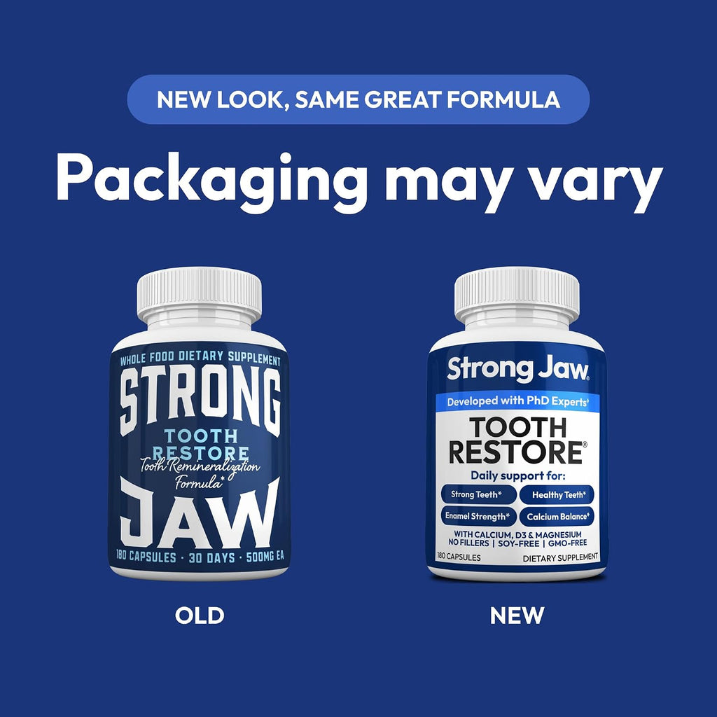Strong Jaw Tooth Restore - 180 Cápsulas - Suplemento para Dientes y Encías con Hidroxiapatita y Calcio