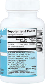 Vitacost Vitamina B12 Disolución Rápida 500 mcg - 250 Comprimidos Vegetarianos con Sabor Natural a Cereza