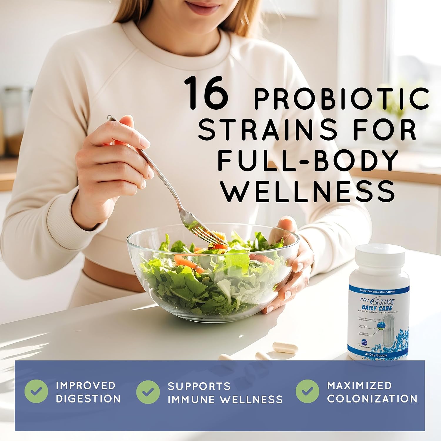 Essential Source TriActive Biotics – Probiotics with Prebiotics & Digestive Enzymes – 6 Billion CFUs – 30 Capsules