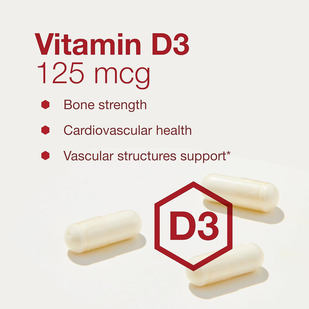 PROTOCOL FOR LIFE BALANCE Vitamina D3 5000 UI con K2 MK-7 180 mcg - 60 Cápsulas Veganas