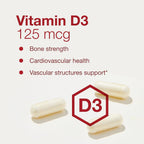 PROTOCOL FOR LIFE BALANCE Vitamina D3 5000 UI con K2 MK-7 180 mcg - 60 Cápsulas Veganas