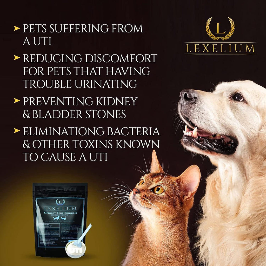 Lexelium Suplemento Orgánico para el Tracto Urinario de Perros y Gatos - con Arándano Rojo, D-Manosa y Cúrcuma - 200 g