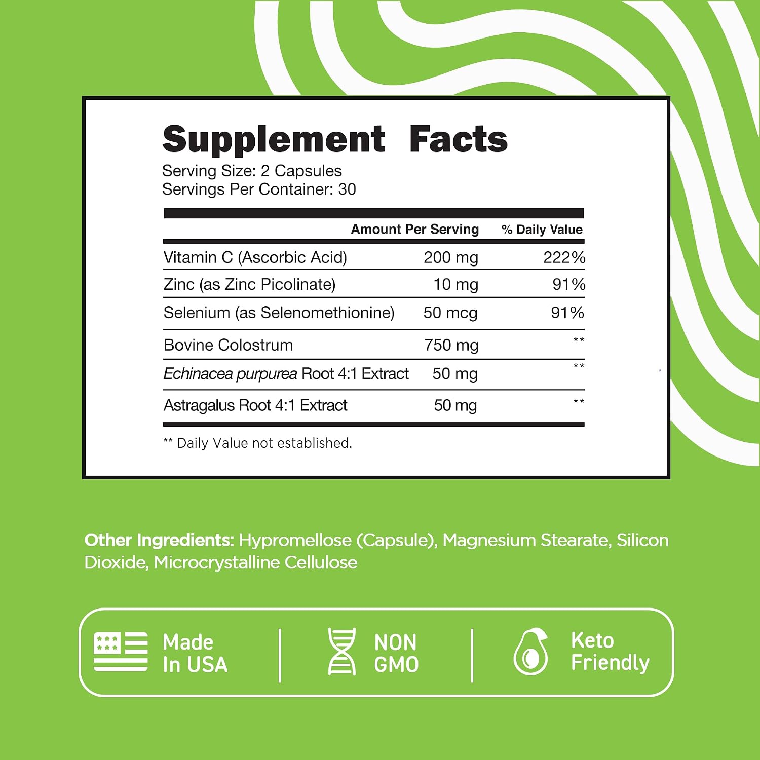 Suplemento de Calostro con Vitamina C, Zinc y Selenio - Vital Vitamins