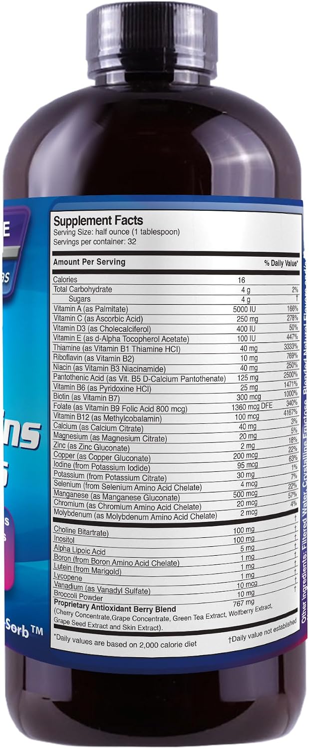 Liquid Mega MultiVitamins & Minerals - Multivitamínico y Mineral Líquido - 16 oz (473 ml) - Drs Advantage