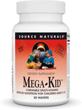 Source Naturals Mega-Kid Multivitamínico Masticable para Niños – Sabor Natural a Bayas – 30 Obleas