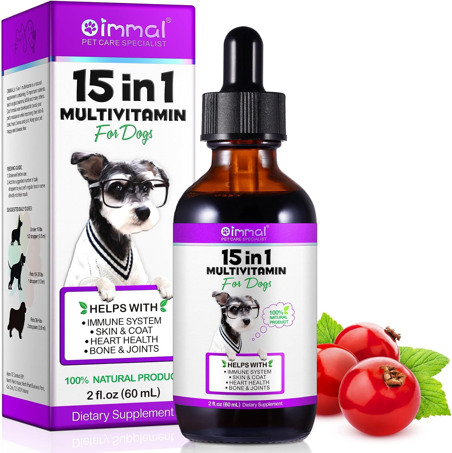 15 en 1 Multivitamínico Líquido para Perros – Todo en Uno – 60 ml