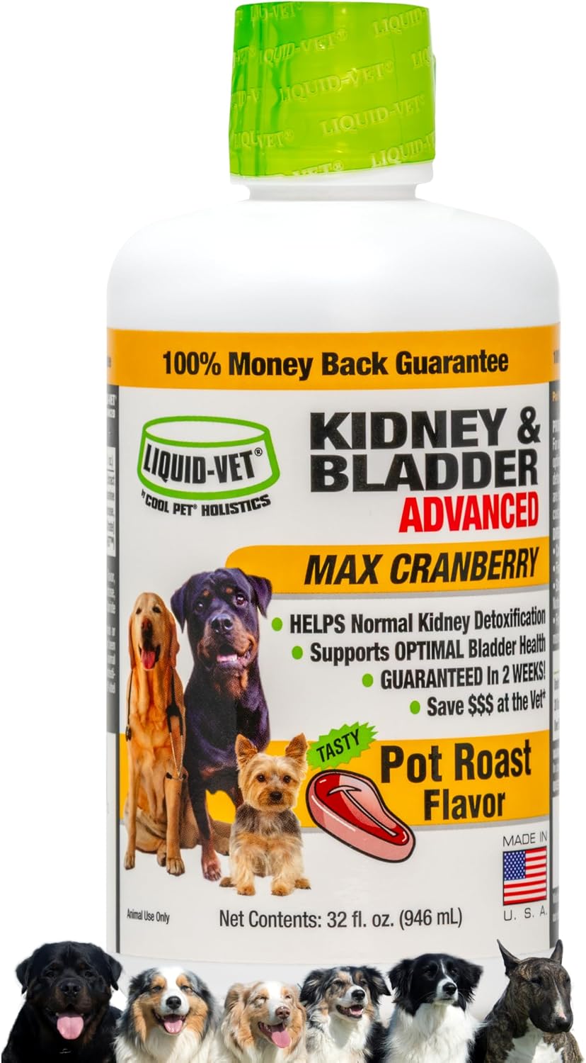 Liquid-Vet K9 Kidney & Bladder Formula - Suplemento líquido para riñón y vejiga en perros con Cranberry y D-Mannose